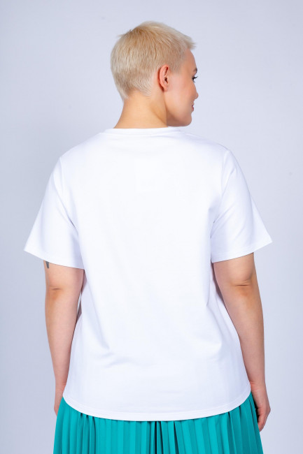 Белая базовая футболка из облегченного хлопка