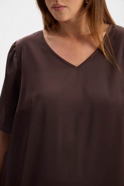Платье с коротким рукавом в бельевом стиле – фото – Plus Size 50–64 – Моно-Стиль