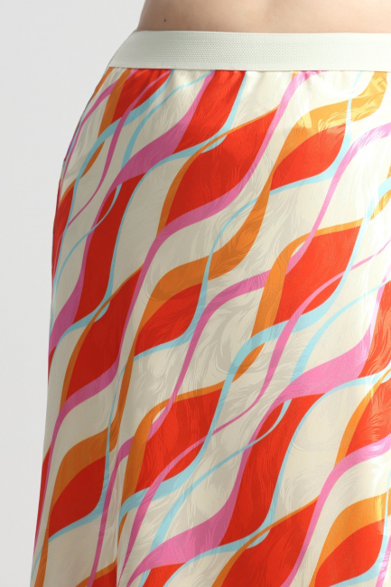 Юбка комбинация из поливискозы с принтом