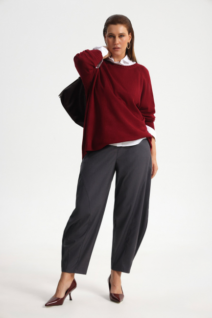 Джемпер бойфренд с круглым вырезом