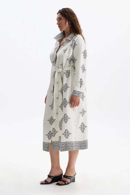 Платье рубашка из вискозы в стиле бохо – фото – Plus Size 50–64 – Моно-Стиль