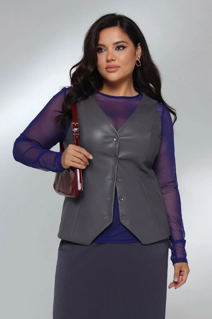 Лонгслив синий из полупрозрачной ткани большого размера купить онлайн в интернет-магазине