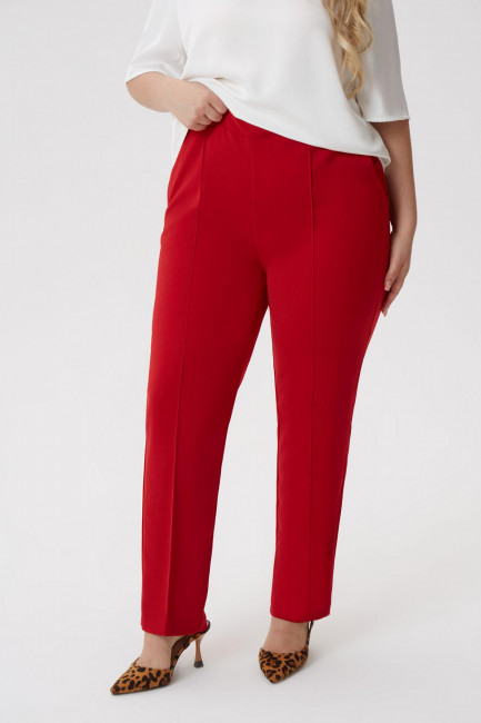 Красные брюки со стрелками полной длины