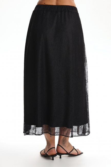 Юбка трапеция макси из кружева