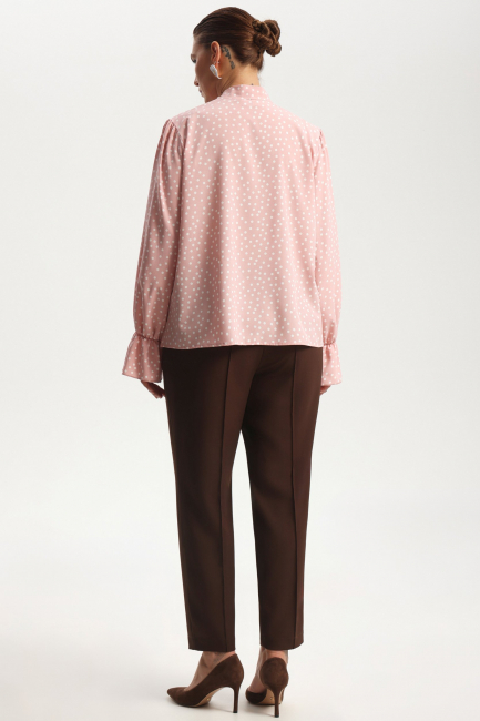 Блузка из поливискозы с принтом горох