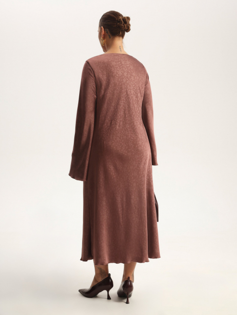 Платье из шелка с принтом и подкладкой