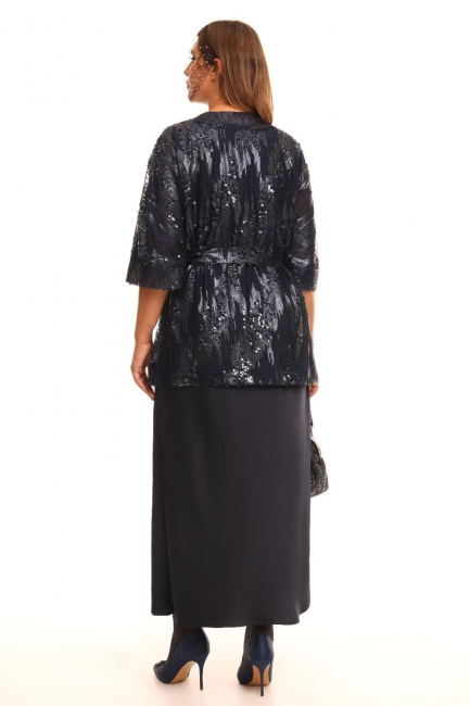 Блуза кимоно с пайетками на подкладке сетка