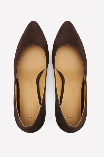 Лодочки из замши с увеличенной полнотой