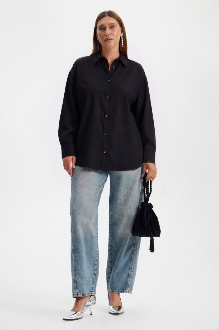 Рубашка relaxed fit из хлопка – фото – Plus Size 50–64 – Моно-Стиль