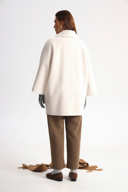 Полупальто реглан с  принтом хэрингбон