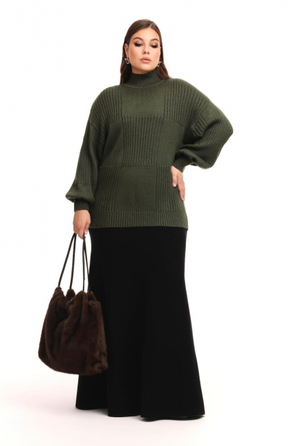 Юбка годе длиной макси из вязаного трикотажа