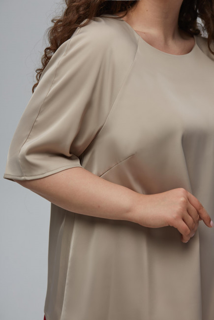 Шелковая блузка с круглым вырезом футболка для женщин фото показать