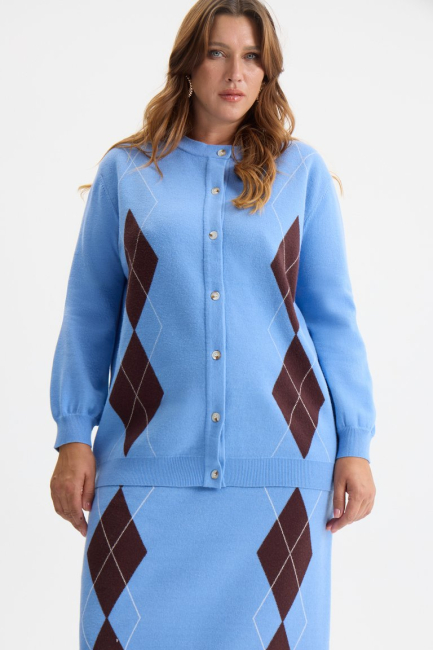 Вязаный кардиган из шелковой вискозы – фото – Plus Size 50–64 – Моно-Стиль