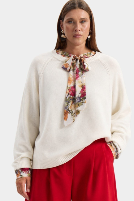 Джемпер из вязаной вискозы – фото – Plus Size 50–64 – Моно-Стиль