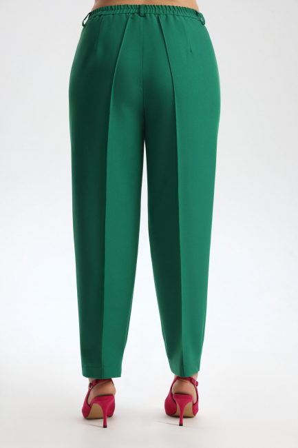 Брюки сигареты из зеленой поливискозы