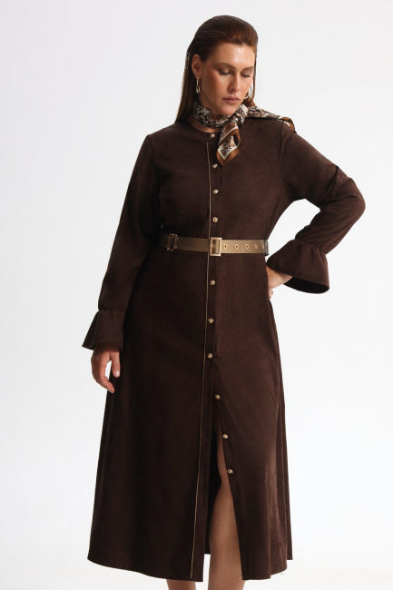 Платье рубашка из двухсторонней экозамши