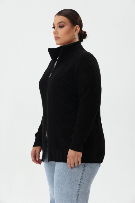 Кардиган на молнии из вязаного хлопкового трикотажа