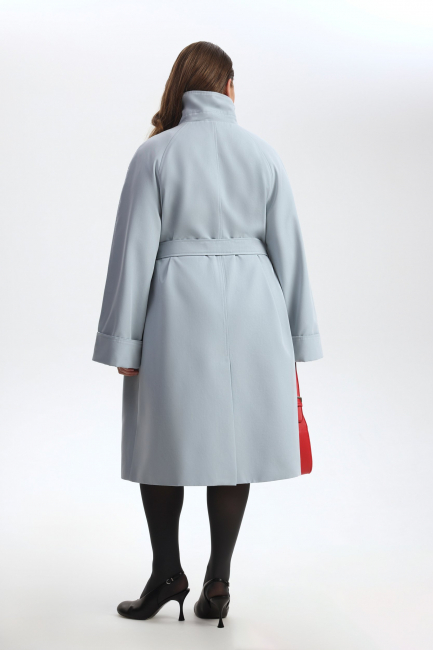 Тренч голубого цвета с добавлением хлопка