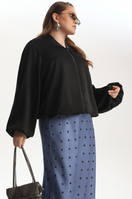 Бомбер из поливискозы с рукавом жиго