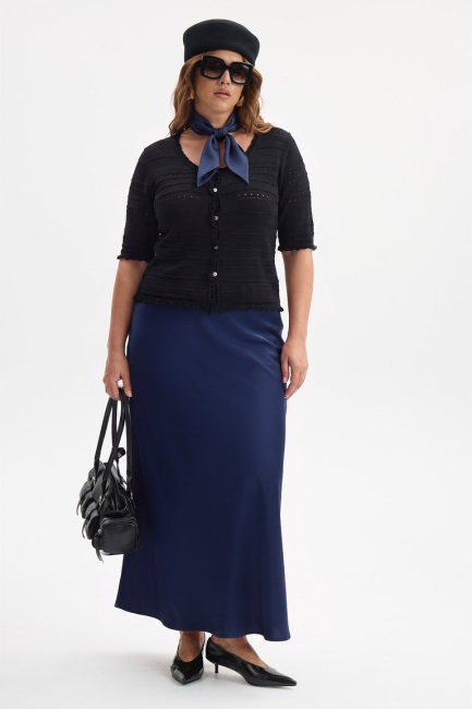 Кардиган с коротким рукавом и перфорацией – фото – Plus Size 50–64 – Моно-Стиль