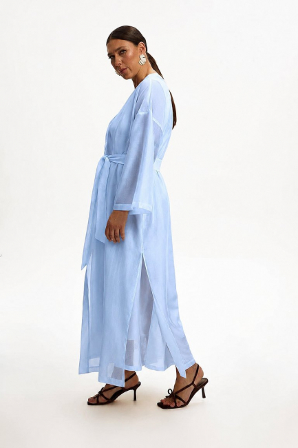 Кардиган накидка из тенселя – фото – Plus Size 50–64 – Моно-Стиль