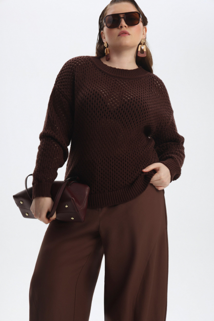 Джемпер сетка шоколадного цвета
