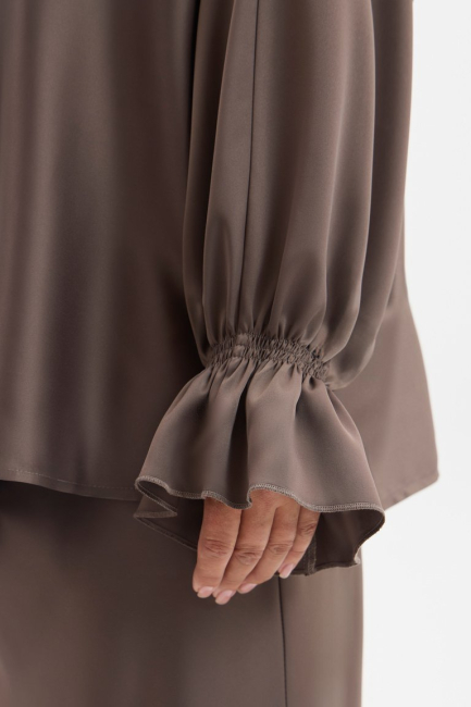 Блузка с цельнокроеным рукавом из шелка – фото – Plus Size 50–64 – Моно-Стиль