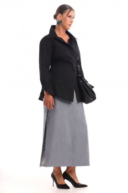 Рубашка с имитацией корсета и шнуровкой