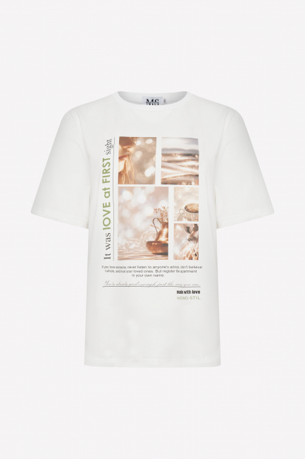 Футболка с принтом из хлопка