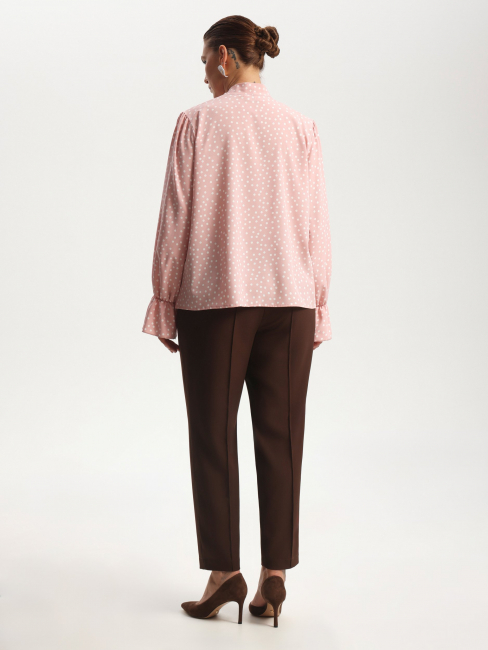 Блузка из поливискозы с принтом горох