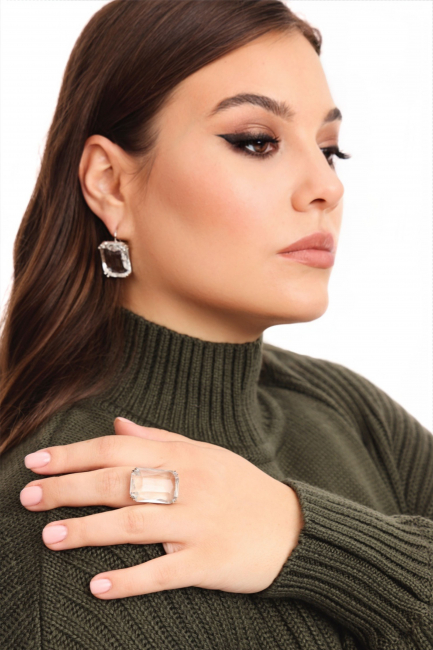 Кольцо Алмаз серебро