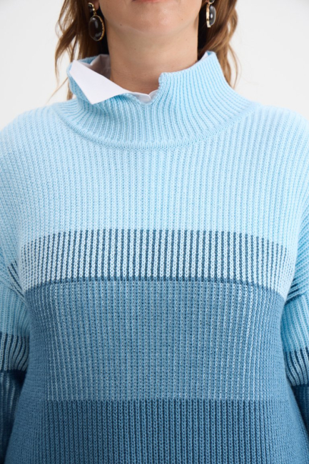 Свитер с градиентной вязкой – фото – Plus Size 50–64 – Моно-Стиль