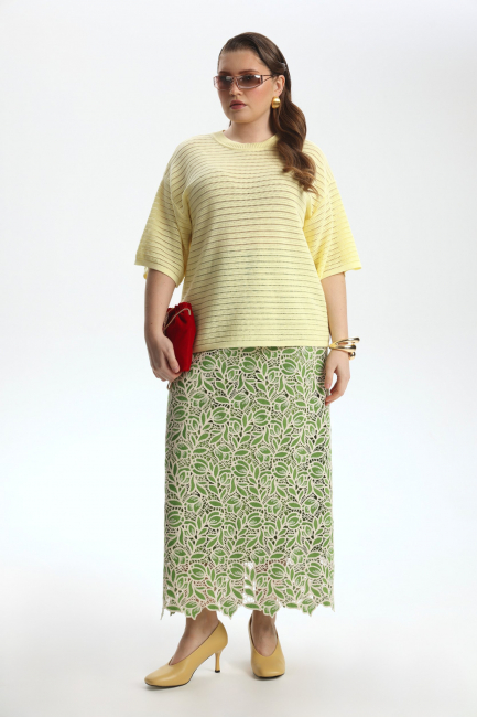 Джемпер из хлопка с фактурной вязкой