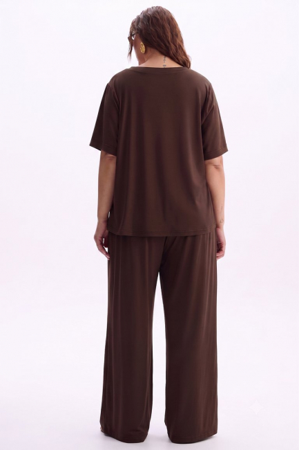Брюки палаццо из трикотажного модала – фото – Plus Size 50–64 – Моно-Стиль