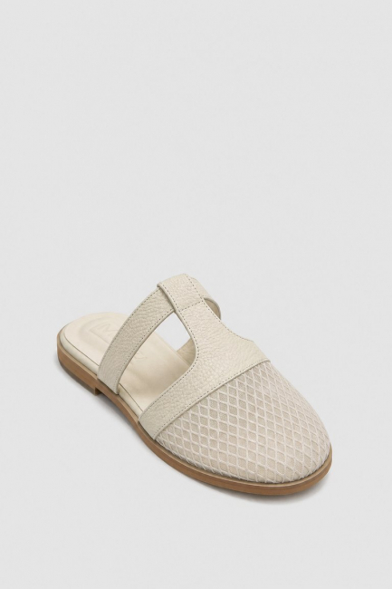 Мюли сетка из молочной кожи – фото – Plus Size 50–64 – Моно-Стиль