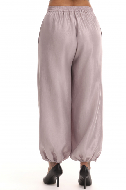 Брюки пеплум из поливискозы с блеском