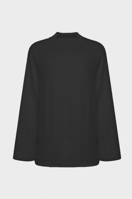 Джемпер с асимметричным воротом черного цвета