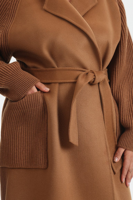 Комбинированное пальто с добавлением кашемира – фото – Plus Size 50–64 – Моно-Стиль