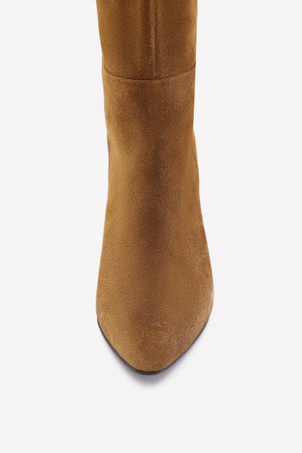 Сапоги из замши с устойчивым каблуком