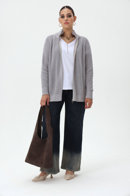 Кардиган из вязаного хлопка с молнией