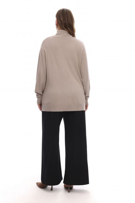 Черные палаццо из джерси на пышную фигуру