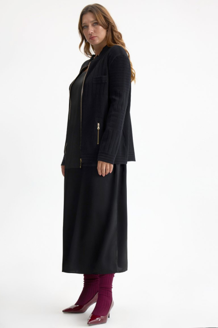 Жакет из плотного трикотажа с молниями – фото – Plus Size 50–64 – Моно-Стиль