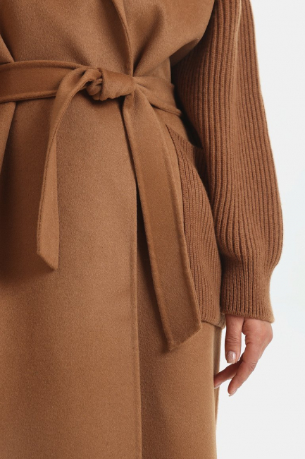 Комбинированное пальто с добавлением кашемира – фото – Plus Size 50–64 – Моно-Стиль