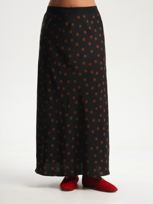 Юбка слип с принтом горох