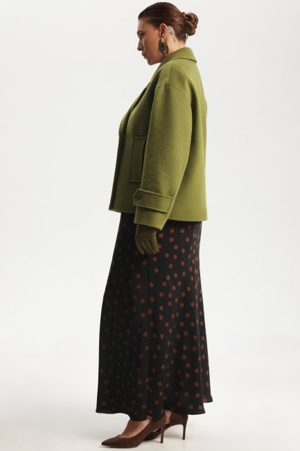 Полупальто двубортное с лацканами