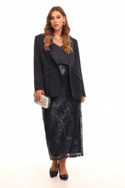 Женский жакет с шелковыми лацканами в стиле смокинга