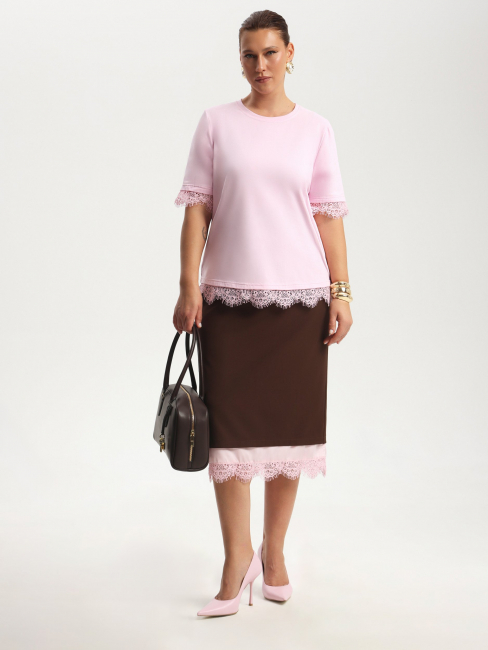 Футболка с кружевом