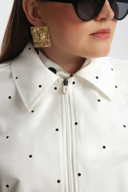 Бомбер с добавлением хлопка и принтом