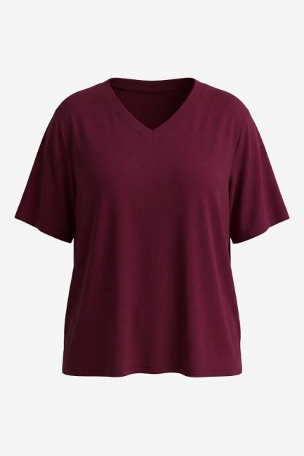 Футболка с V-вырезом из модала – фото – Plus Size 50–64 – Моно-Стиль