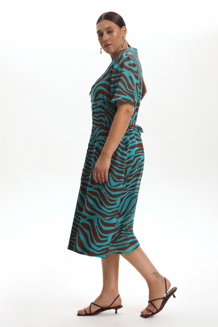 Платье с принтом и на пуговицах